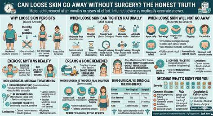 Will excess skin go away?